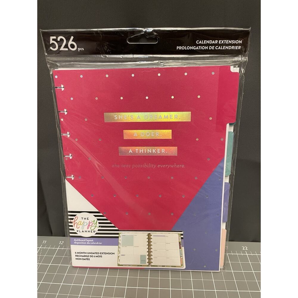 Happy Planner 6 Month Classic 9 Disc Extension Dashboard Layout 526 Pc